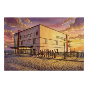 Regent Cinema at Sunset, Redcar Poster