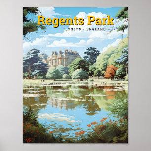 Regents Park London England Art Vintage Travel Poster