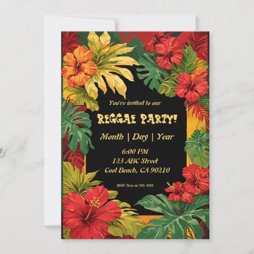 Reggae and  Island Party Invitation