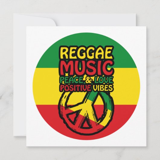 Reggae and Peace Symbol with positive quotes (Front)