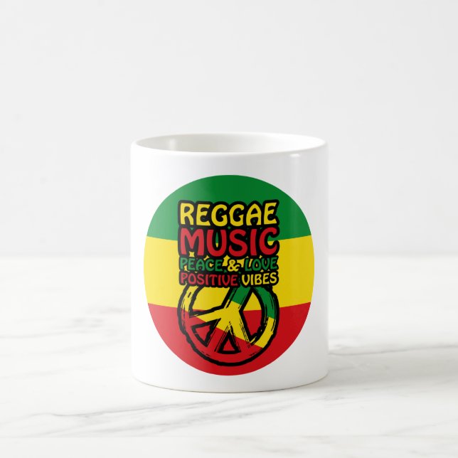 Reggae and Peace Symbol with positive quotes Coffee Mug (Center)