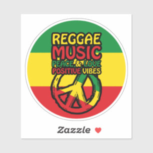Reggae and Peace Symbol with positive quotes Sticker