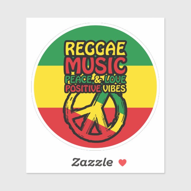 Reggae and Peace Symbol with positive quotes Sticker (Sheet)
