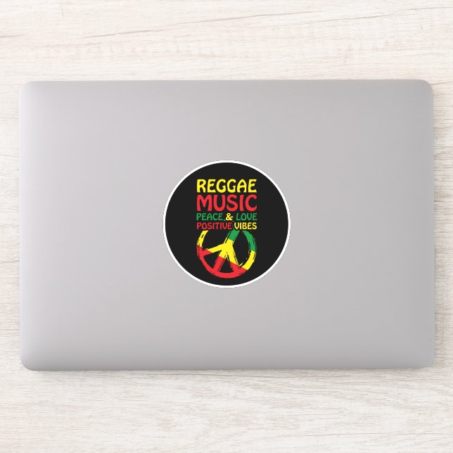Reggae and Peace Symbol with positive quotes Sticker (Computer)
