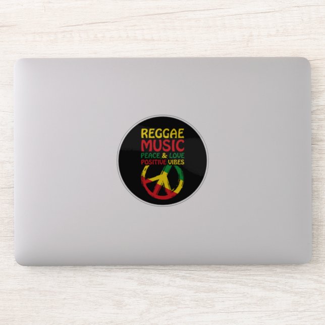 Reggae and Peace Symbol with positive quotes Sticker (Computer)