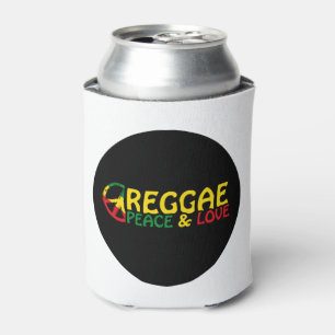 Reggae art with positive words Peace and Love Can Cooler