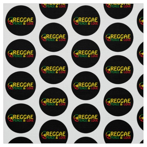 Reggae art with positive words Peace and Love Fabric