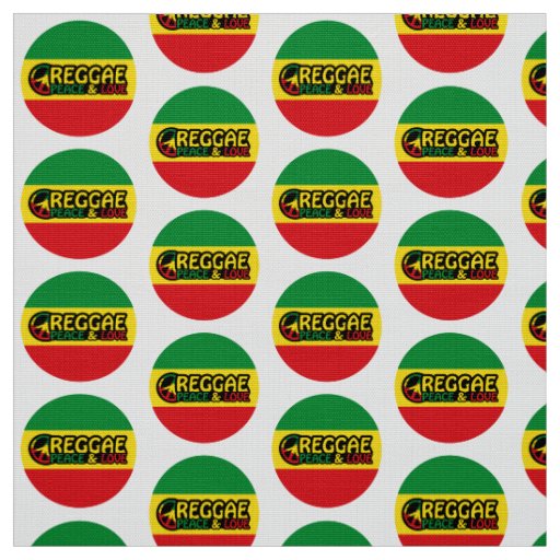 Reggae art with positive words Peace and Love Fabric