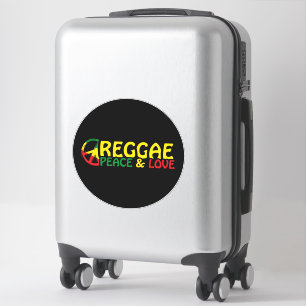 Reggae art with positive words Peace and Love Sticker