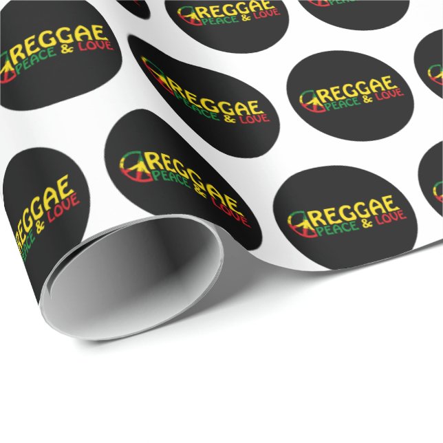 Reggae art with positive words Peace and Love Wrapping Paper (Roll Corner)