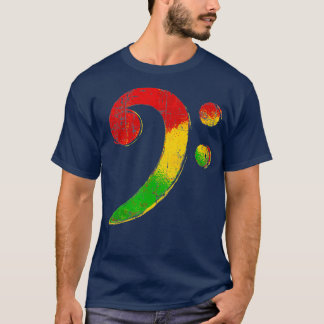 Reggae Bass Clef Rasta Gift for Bassist Bass T-Shirt