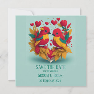 Reggae Birds Save The Date Invitation