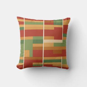 Reggae Boho Abstract Line Art Pattern Throw Pillow