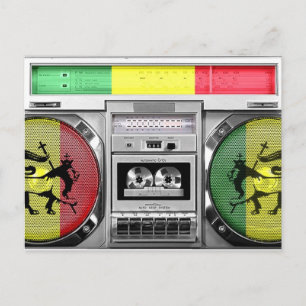 reggae boombox postcard