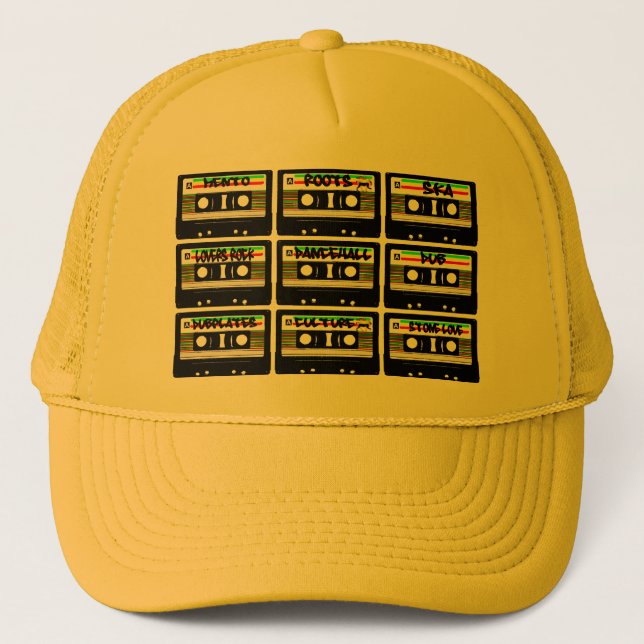 Reggae Cassette Tape Trucker Hat (Front)