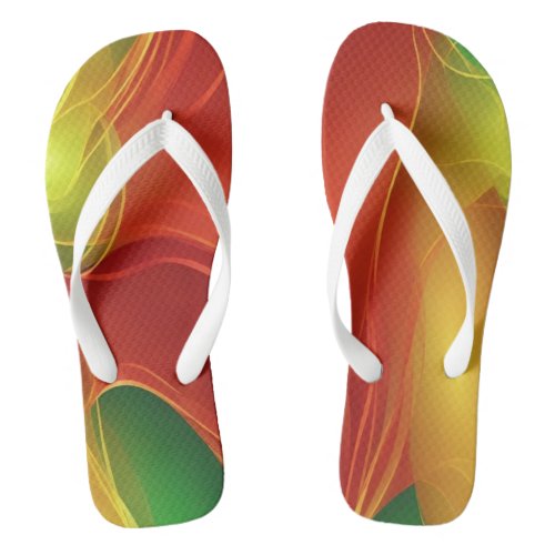 Reggae Colors Abstract Art Flip Flops