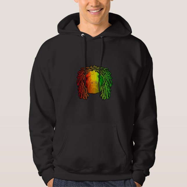 Reggae Cool Manatee Dreadlocks Dreadlocks Rasta Hoodie (Front)