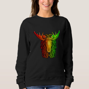 Reggae Cool Moose Dreadlocks Rasta Dreads Rastafar Sweatshirt