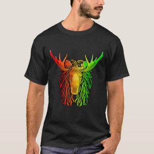 Reggae Cool Moose Dreadlocks Rasta Dreads Rastafar T-Shirt