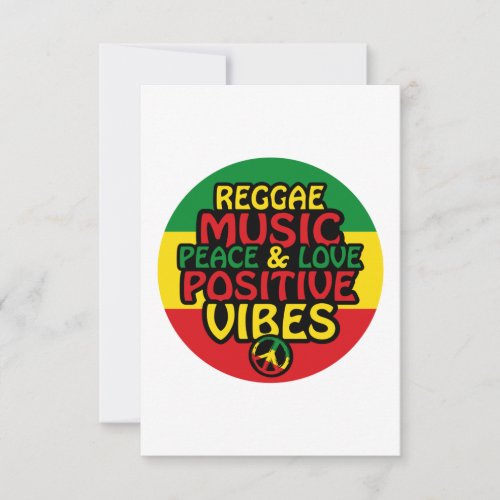 Reggae design with positive quotes and reggae flag card