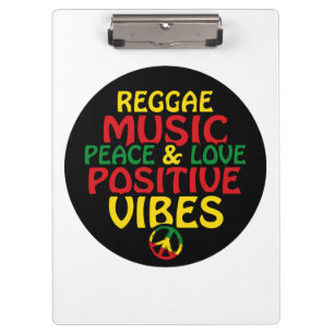 Reggae design with positive quotes and reggae flag clipboard