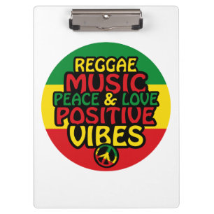 Reggae design with positive quotes and reggae flag clipboard