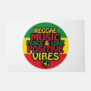 Reggae design with positive quotes and reggae flag doormat