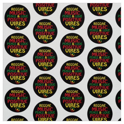 Reggae design with positive quotes and reggae flag fabric