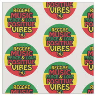 Reggae design with positive quotes and reggae flag fabric