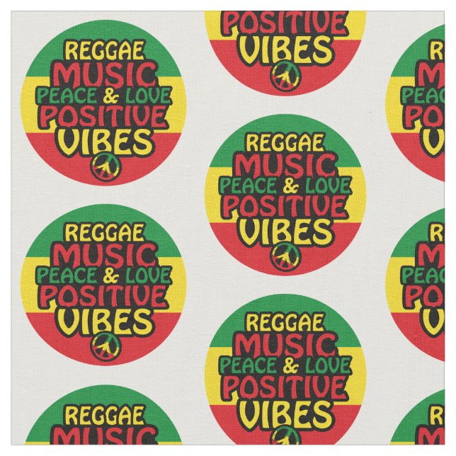 Reggae design with positive quotes and reggae flag fabric (Close Up)
