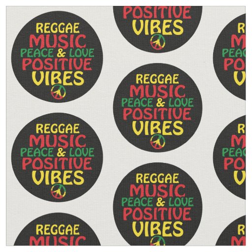 Reggae design with positive quotes and reggae flag fabric