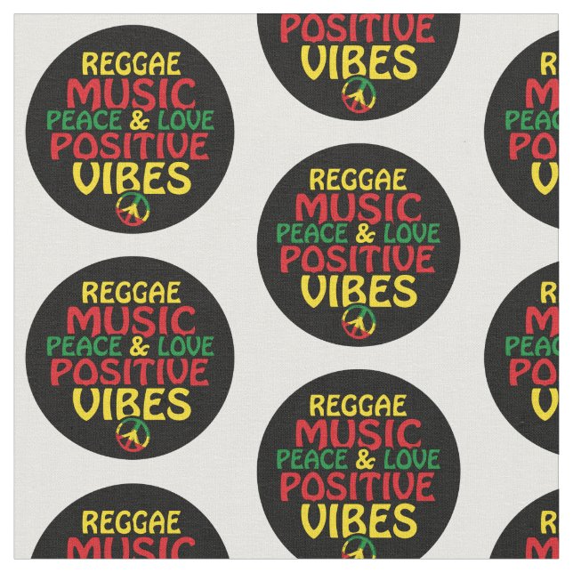 Reggae design with positive quotes and reggae flag fabric (Close Up)