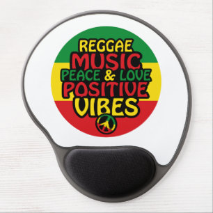 Reggae design with positive quotes and reggae flag gel mouse pad