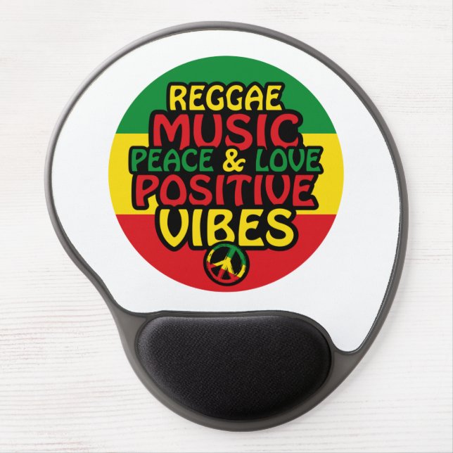 Reggae design with positive quotes and reggae flag gel mouse pad (Front)