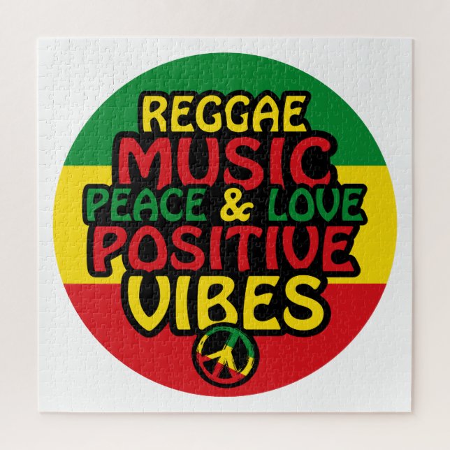 Reggae design with positive quotes and reggae flag jigsaw puzzle (Vertical)