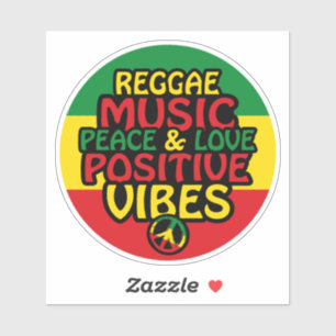 Reggae design with positive quotes and reggae flag sticker
