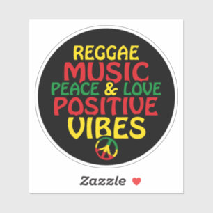 Reggae design with positive quotes and reggae flag sticker