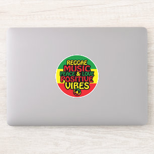 Reggae design with positive quotes and reggae flag sticker