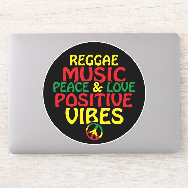 Reggae design with positive quotes and reggae flag sticker (Computer)