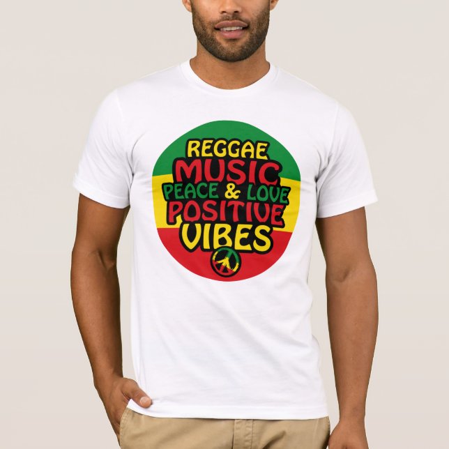 Reggae design with positive quotes and reggae flag T-Shirt (Front)