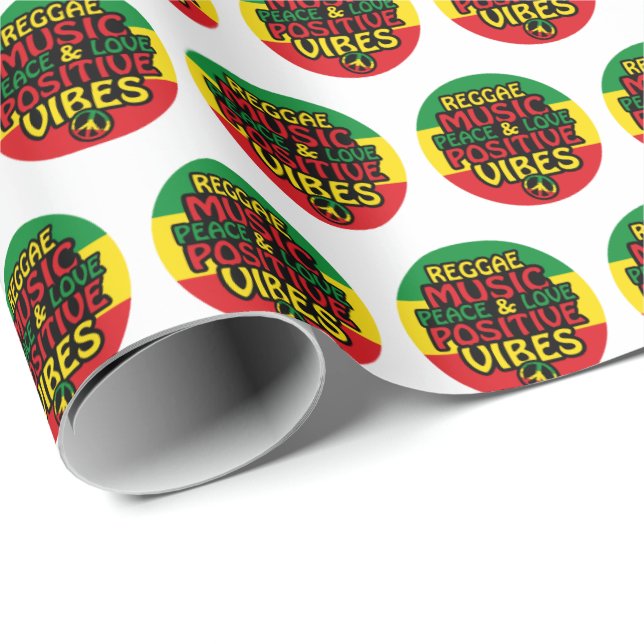 Reggae design with positive quotes and reggae flag wrapping paper (Roll Corner)