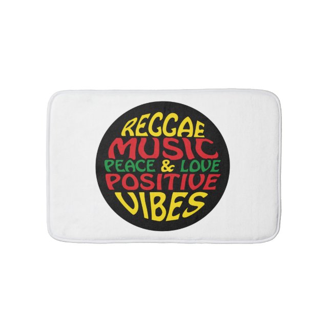 Reggae design with positive sayings and quotes bath mat (Front)
