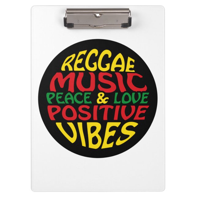 Reggae design with positive sayings and quotes clipboard (Front)