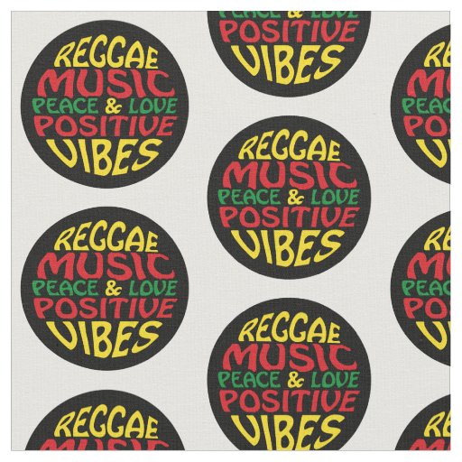 Reggae design with positive sayings and quotes fabric