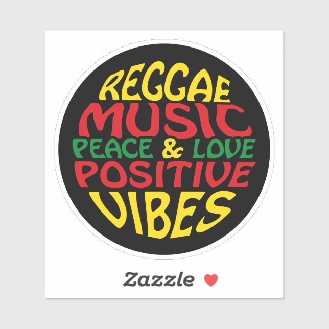 Reggae design with positive sayings and quotes sticker (Sheet)