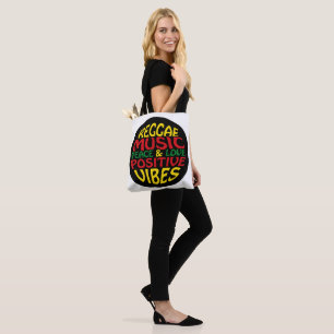 Reggae design with positive sayings and quotes tote bag