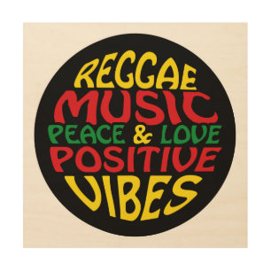 Reggae design with positive sayings and quotes wood wall art