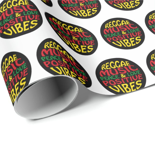 Reggae design with positive sayings and quotes wrapping paper (Roll Corner)