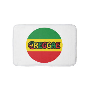 Reggae design with reggae flag colors bath mat