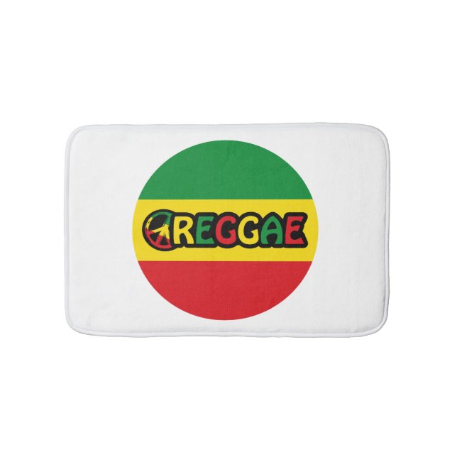 Reggae design with reggae flag colors bath mat (Front)